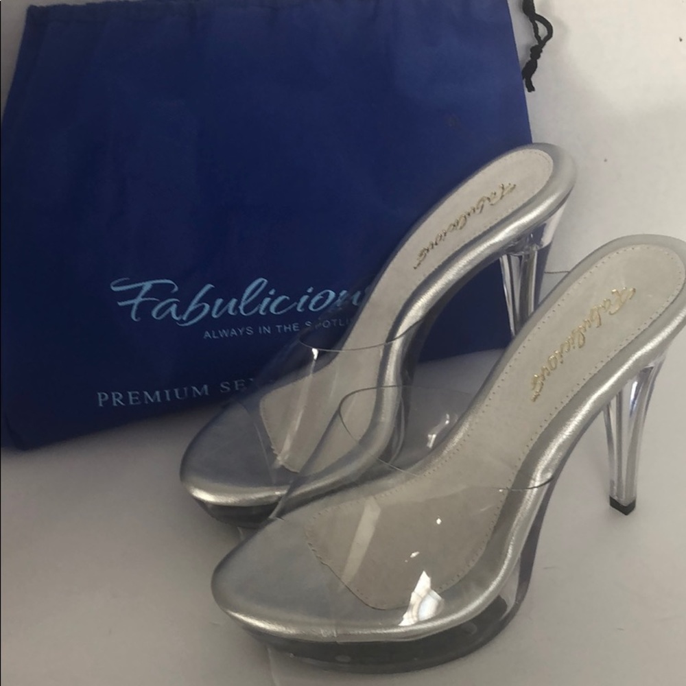 Fabulicious clear heels sz 9